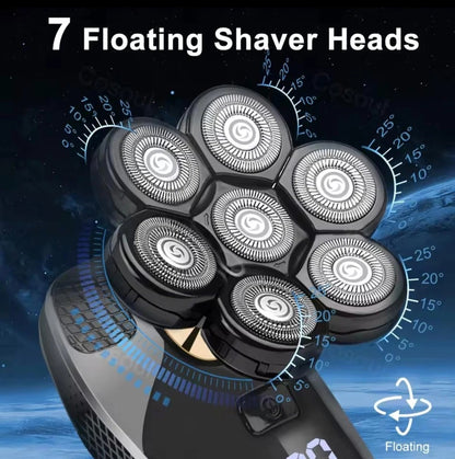 Men Electric Head Shaver Bald Beard Trimmer Rechargeable Rotary Razor
