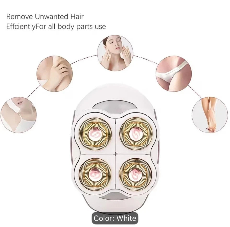 Women 4 Head Electric Shaver 360° USB Rechargeable Wet & Dry Razor