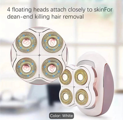 Women 4 Head Electric Shaver 360° USB Rechargeable Wet & Dry Razor