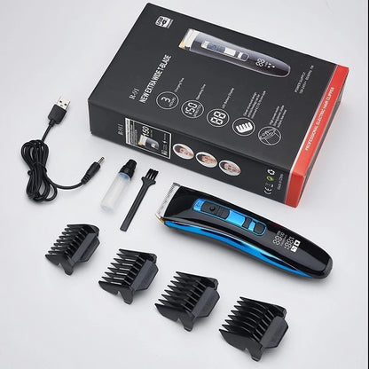 Professional Cordless Hair Clipper – Rechargeable & Washable Barber Trimmer