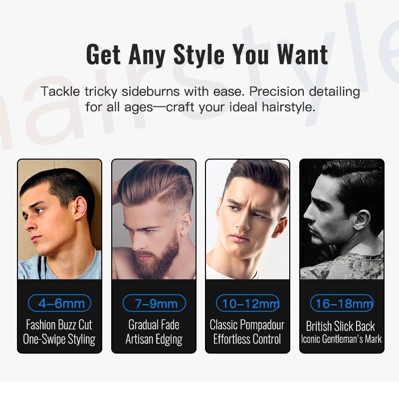 Professional Cordless Hair Clipper – Rechargeable & Washable Barber Trimmer