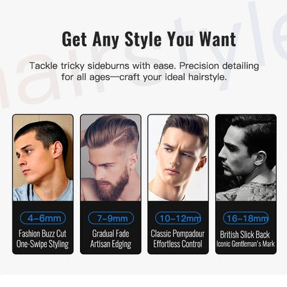 Professional Cordless Hair Clipper – Rechargeable & Washable Barber Trimmer