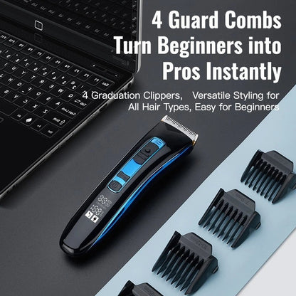Professional Cordless Hair Clipper – Rechargeable & Washable Barber Trimmer