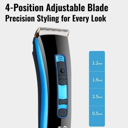 Professional Cordless Hair Clipper – Rechargeable & Washable Barber Trimmer