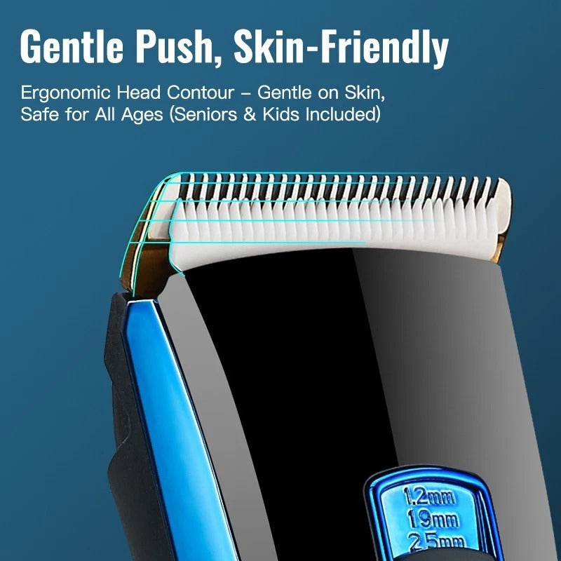 Professional Cordless Hair Clipper – Rechargeable & Washable Barber Trimmer