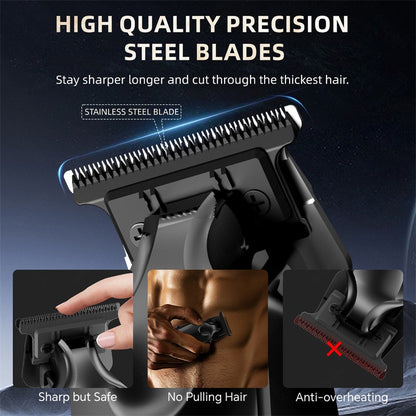 Barber Hair Clipper – Rechargeable LCD Stainless Steel Trimmer