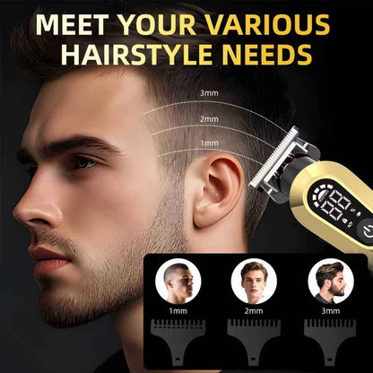 Barber Hair Clipper – Rechargeable LCD Stainless Steel Trimmer