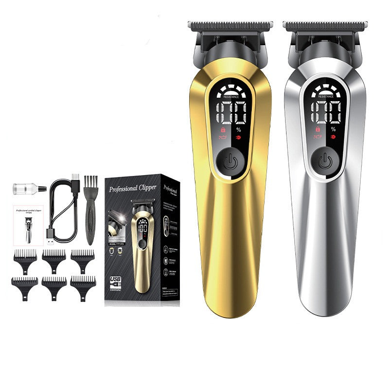 Barber Hair Clipper – Rechargeable LCD Stainless Steel Trimmer