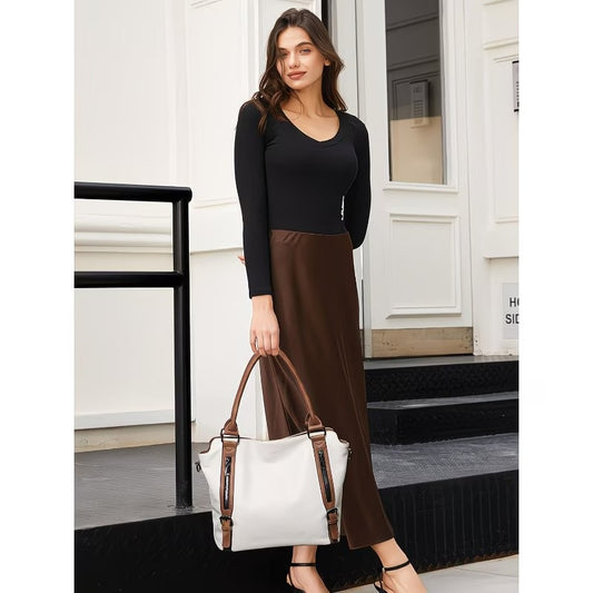 Genuine Leather Women Large Tote & Crossbody Convertible Bag