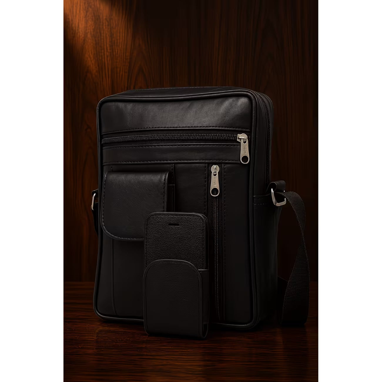 Genuine Leather Crossbody Messenger Bag for Men & Women