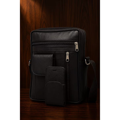 Genuine Leather Crossbody Messenger Bag for Men & Women