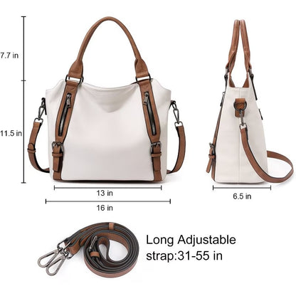 Genuine Leather Women Large Tote & Crossbody Convertible Bag