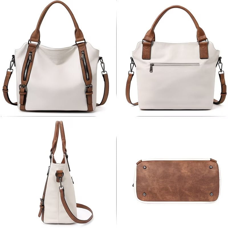 Genuine Leather Women Large Tote & Crossbody Convertible Bag