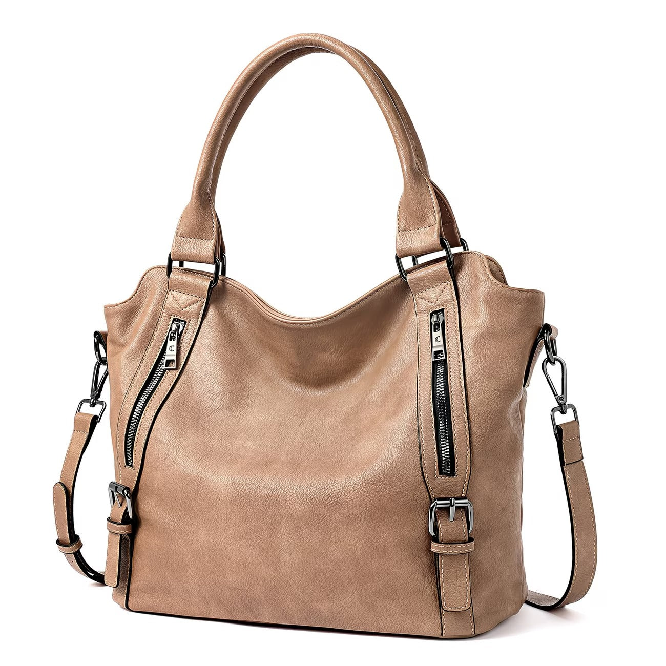 Genuine Leather Women Large Tote & Crossbody Convertible Bag