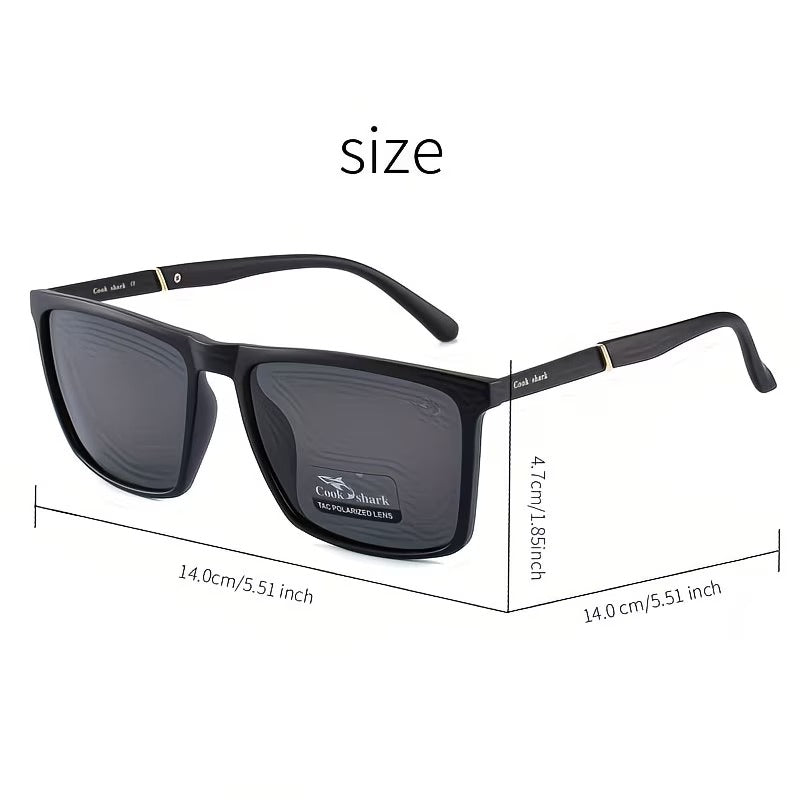 Cook Shark HD Polarized Square Sunglasses for Men