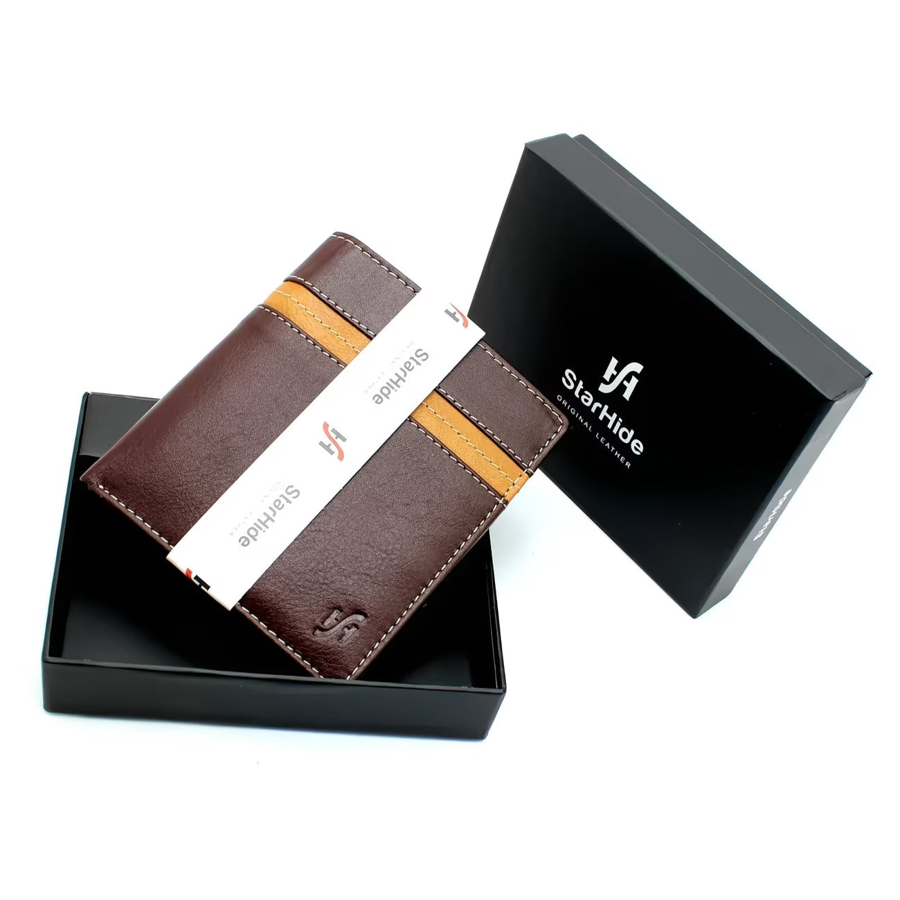Luxury Brown Tan RFID Leather Wallet for Men with Coin Pocket