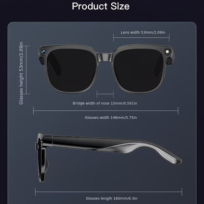 AI Smart Glasses with 800W Camera, Translation & Voice Assistant