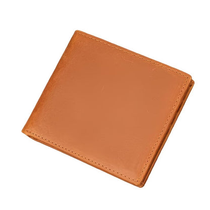 Men’s Genuine Crazy Horse Leather RFID Slim Bifold Wallet