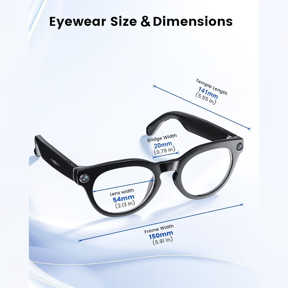 Smart Glasses with Camera, Translator & Music Control for iPhone & Android