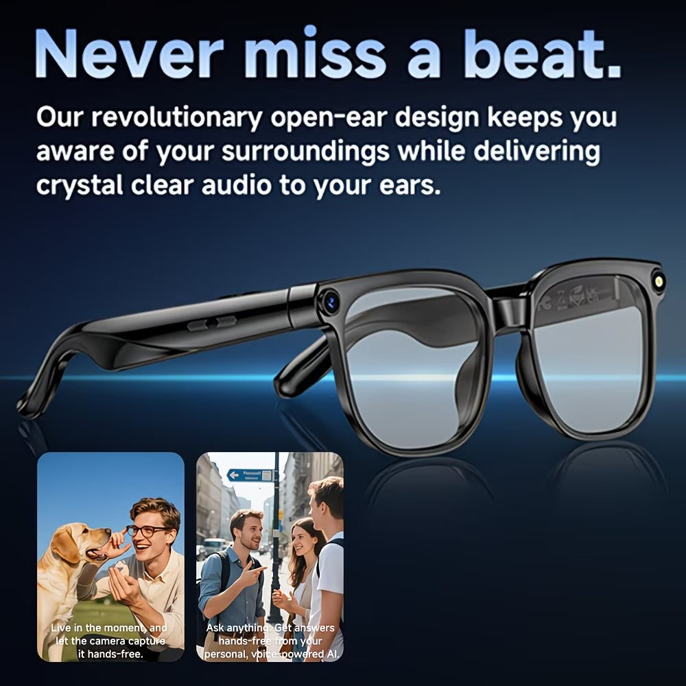 AI Smart Glasses with 800W Camera, Translation & Voice Assistant