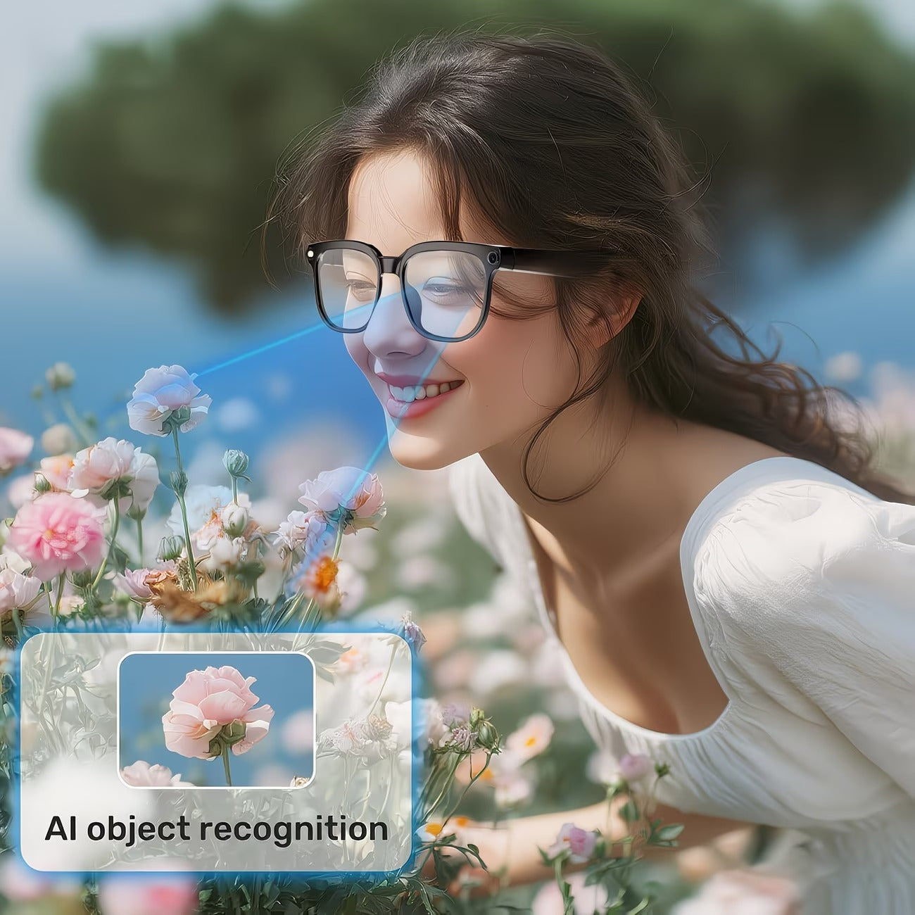 AI Smart Glasses with 800W Camera, Translation & Voice Assistant