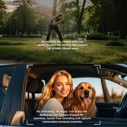 AI Smart Glasses with 800W Camera, Translation & Voice Assistant