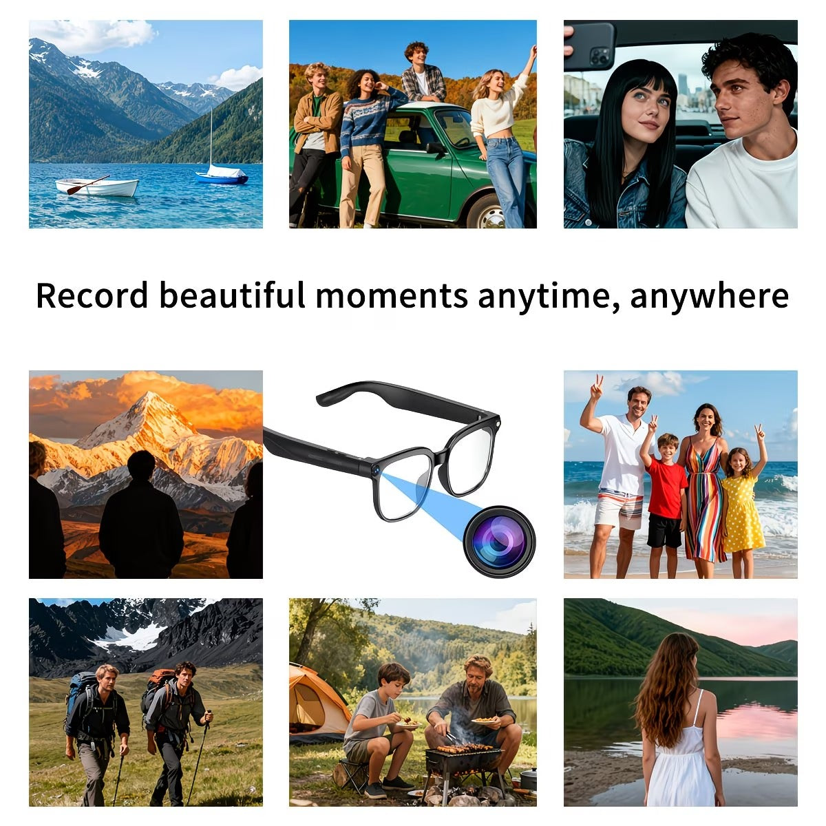 AI Smart Glasses with 800W Camera, Translation & Voice Assistant