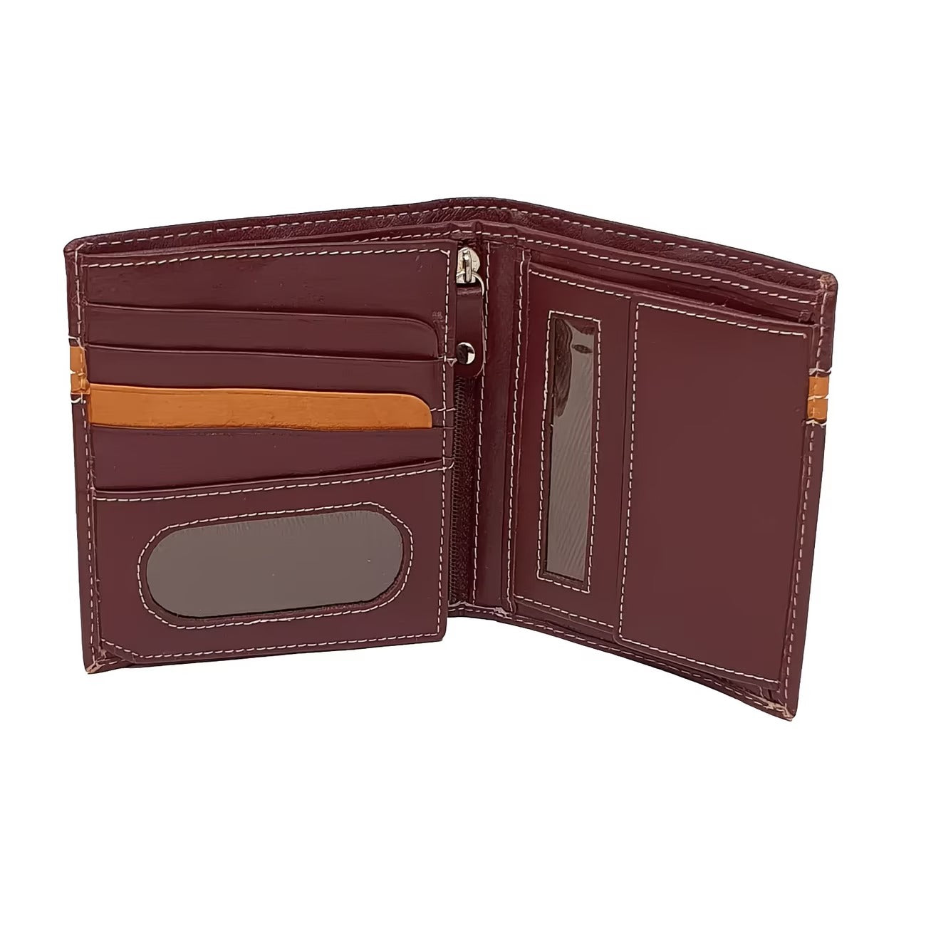 Luxury Brown Tan RFID Leather Wallet for Men with Coin Pocket