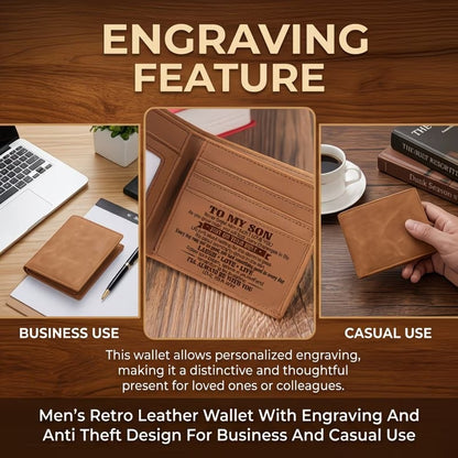 Men’s Genuine Crazy Horse Leather RFID Slim Bifold Wallet