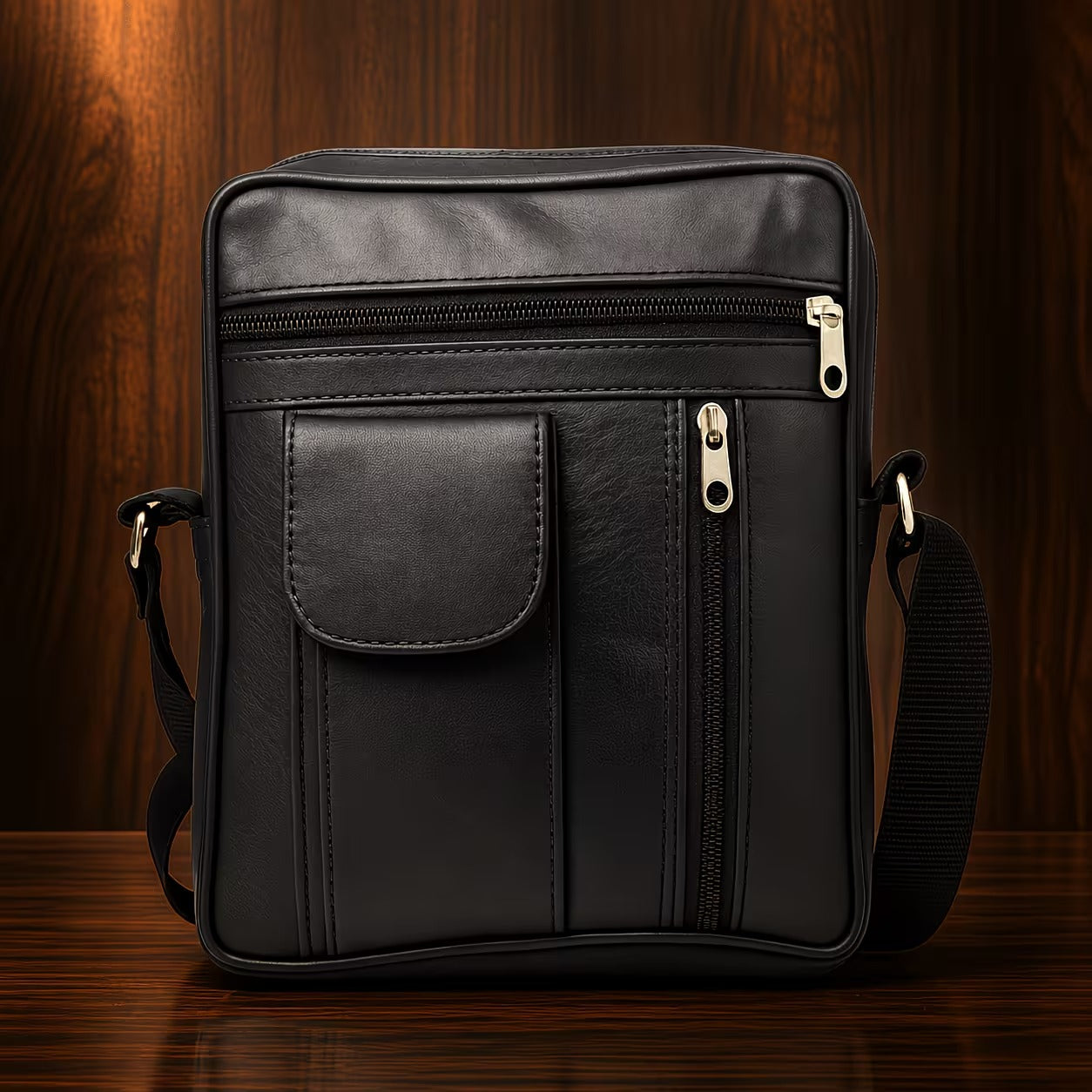 Genuine Leather Crossbody Messenger Bag for Men & Women