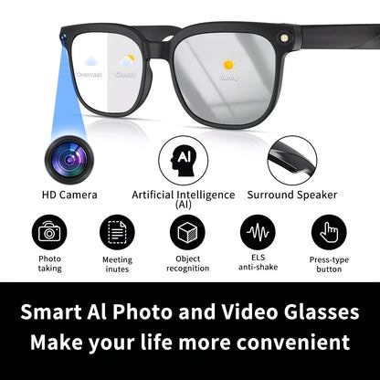 AI Smart Glasses with 800W Camera, Translation & Voice Assistant