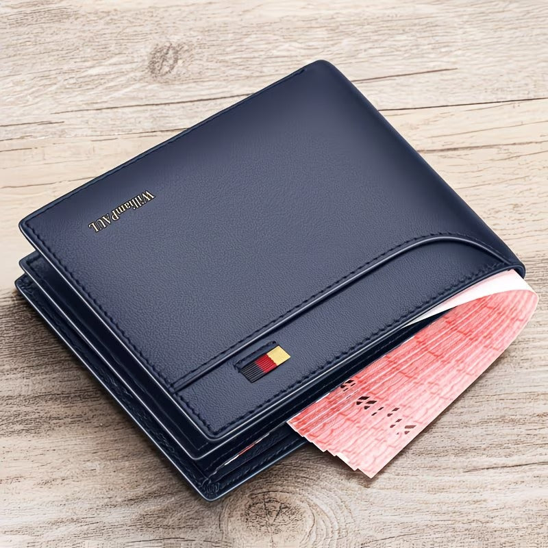 Men’s Genuine Leather Slim Wallet Card Holder with Coin Pocket