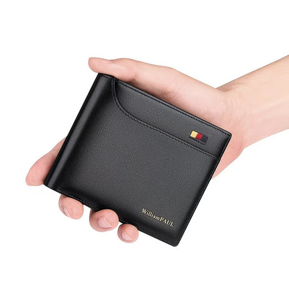 Men’s Genuine Leather Slim Wallet Card Holder with Coin Pocket