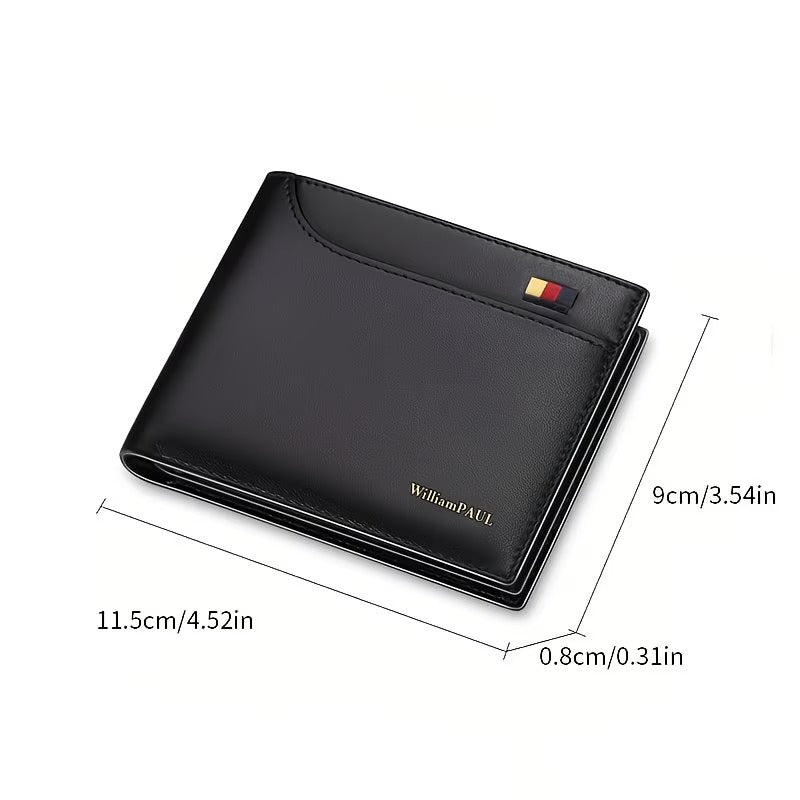 Men’s Genuine Leather Slim Wallet Card Holder with Coin Pocket