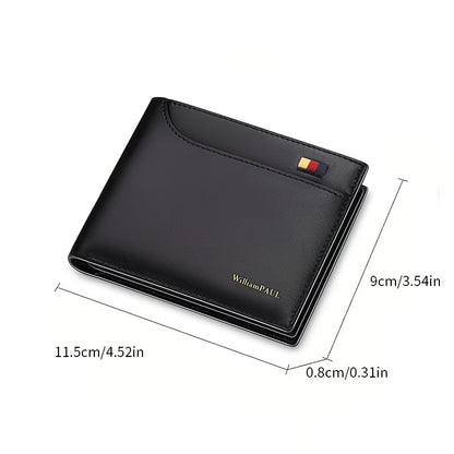 Men’s Genuine Leather Slim Wallet Card Holder with Coin Pocket