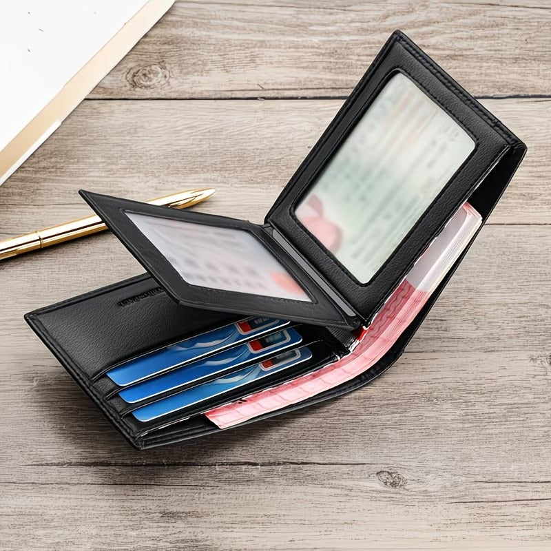 Men’s Genuine Leather Slim Wallet Card Holder with Coin Pocket