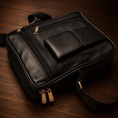 Genuine Leather Crossbody Messenger Bag for Men & Women