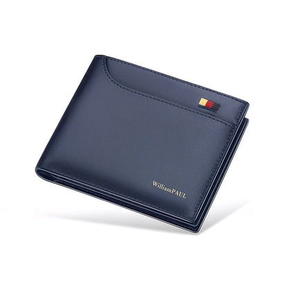 Men’s Genuine Leather Slim Wallet Card Holder with Coin Pocket