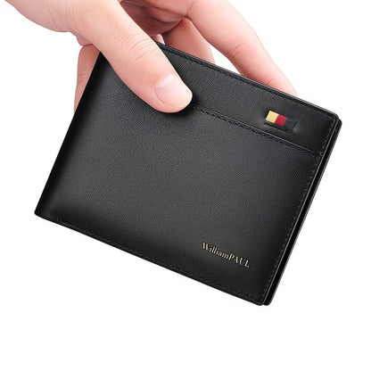 Men’s Genuine Leather Slim Wallet Card Holder with Coin Pocket