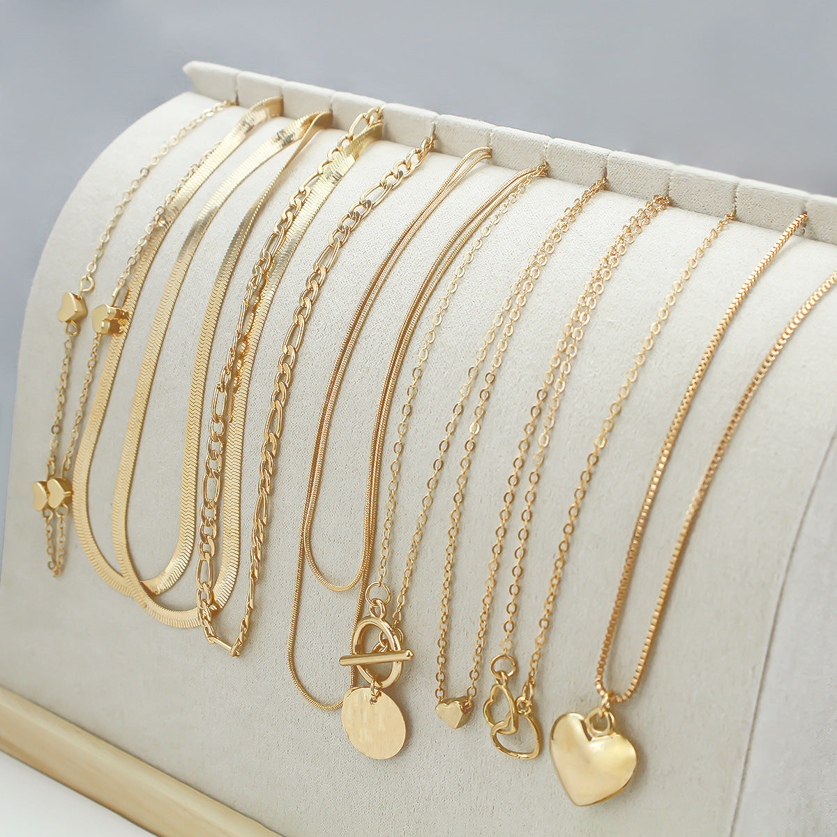 Golden Layered Necklace Set