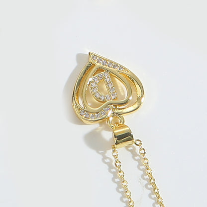 Heart Initial Necklace Gift