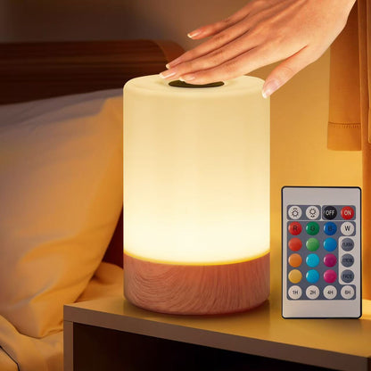 Wood Grain Touch Table Lamp