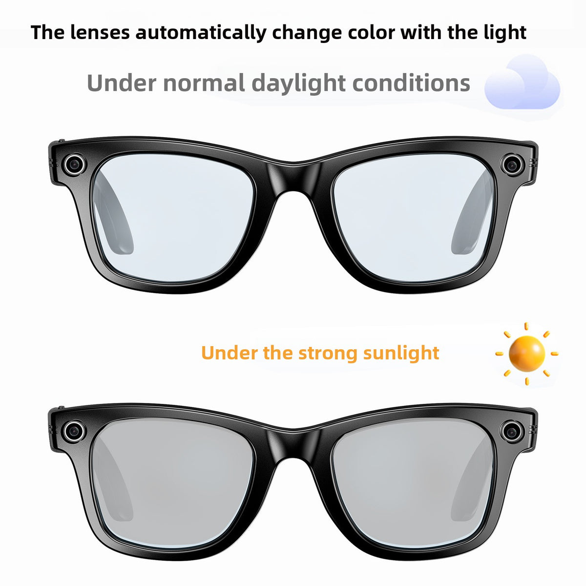 AI Smart Glasses with 8MP Camera