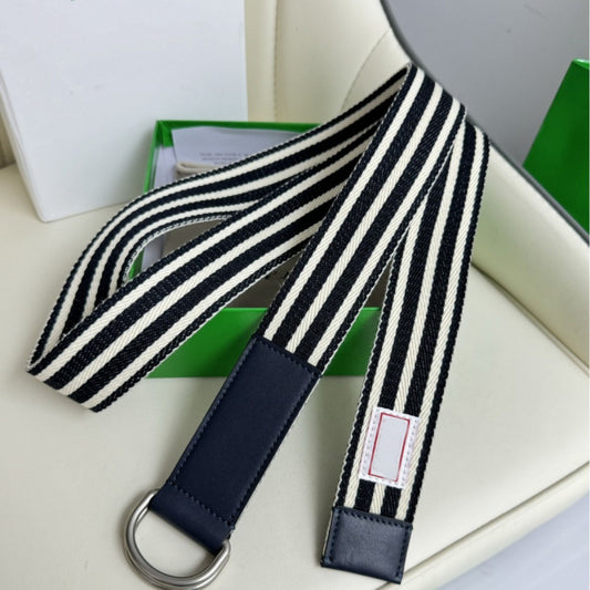 Striped Canvas Casual Belt