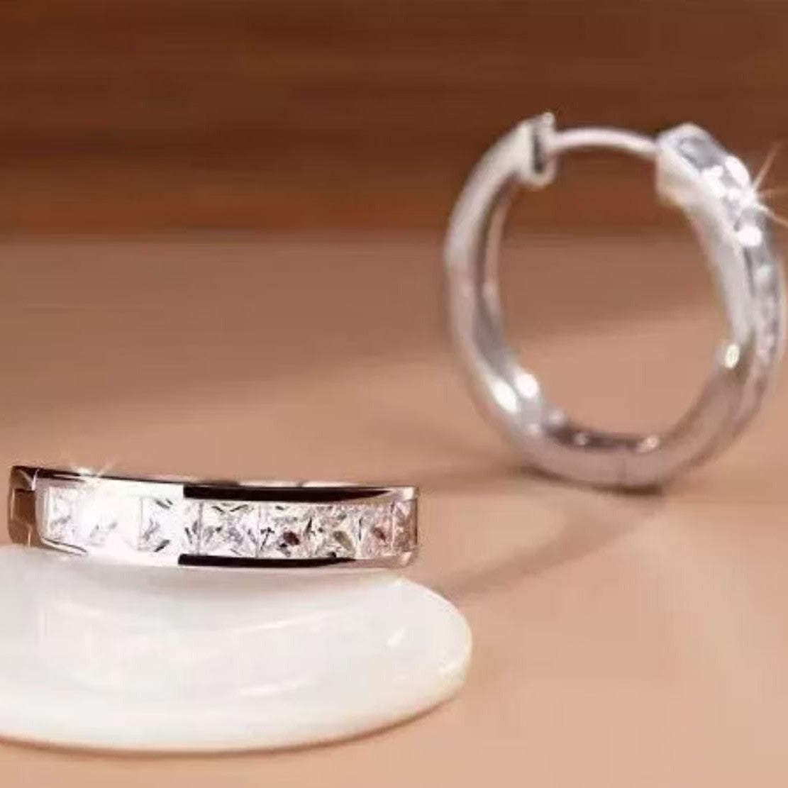 Stylish Zircon Hoop Earrings