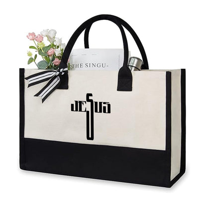 Initial Flower Tote Bag