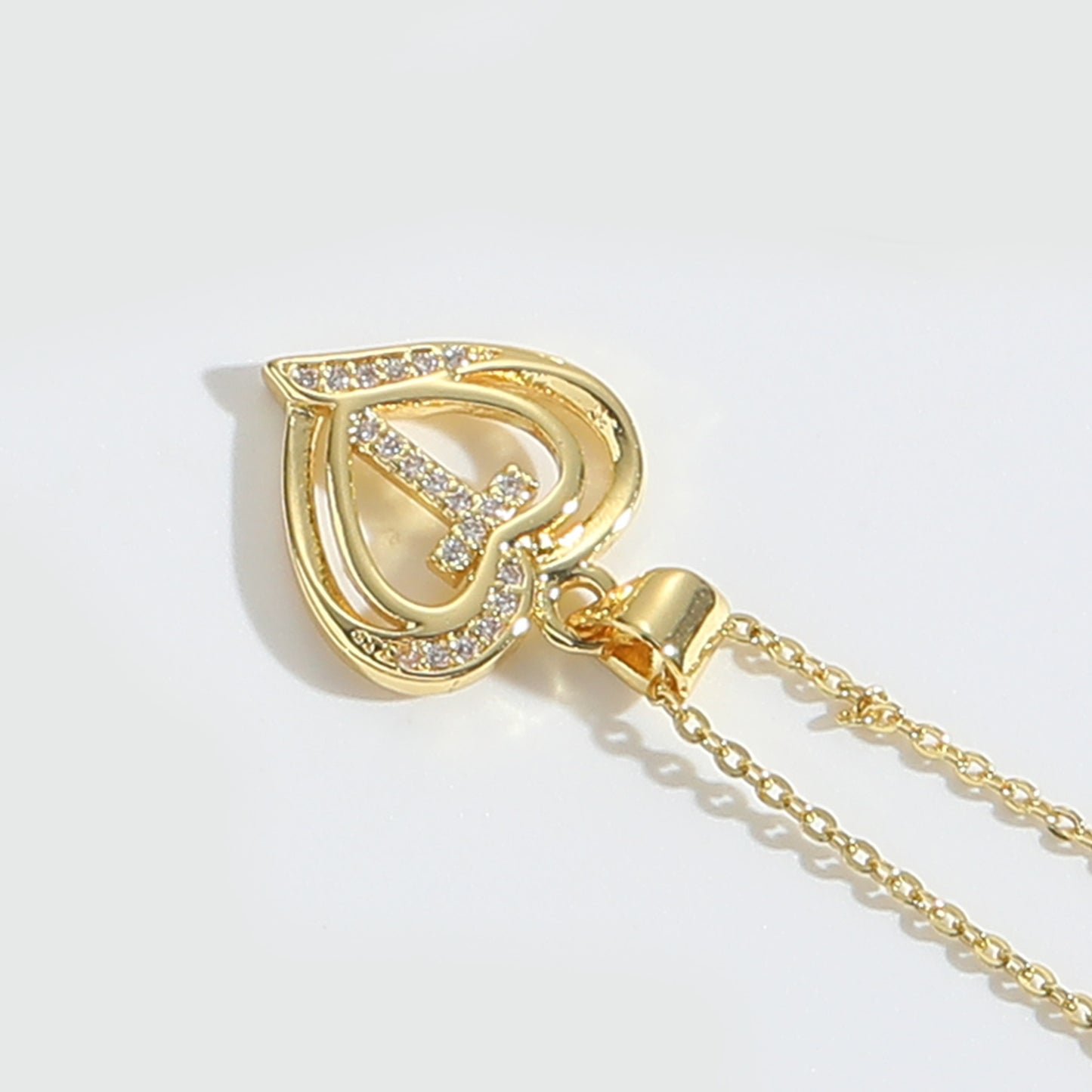 Heart Initial Necklace Gift
