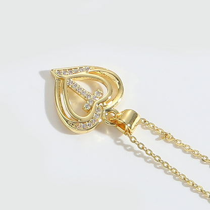 Heart Initial Necklace Gift