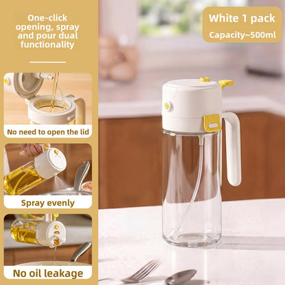 Dual-Use Glass Oil Spray Bottle