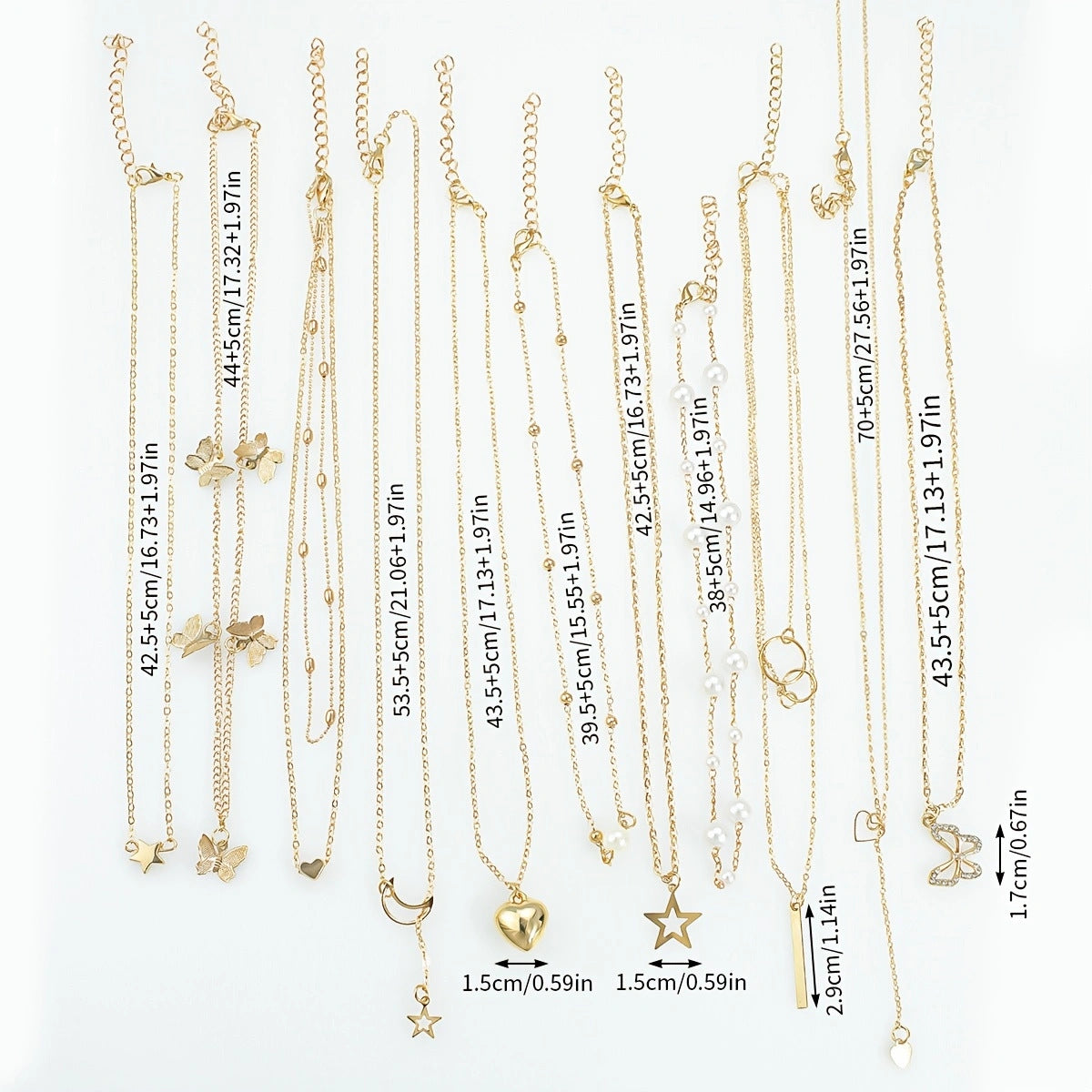 Golden Layered Necklace Set